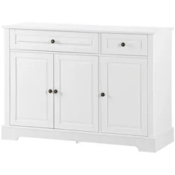 HOMCOM Sideboard Buffet Cabinet, Modern Kitchen Cabinet With 2 Drawers And Adjustable Shelves, Coffee Bar Cabinet For Living Room, White -Homcom GUEST e8e28ac3 98c2 441a 9883 200f0ca8527c
