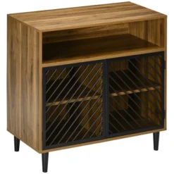 HOMCOM Industrial Kitchen Storage Cabinet, Sideboard Floor Accent Cabinet With Metal Doors And Adjustable Shelves For Living Room, Dark Wood Grain 9 HOMCOM Industrial Kitchen Storage Cabinet, Sideboard Floor Accent Cabinet With Metal Doors And Adjustable Shelves For Living Room, Dark Wood Grain -Homcom GUEST e9f36eb8 4cc8 4085 9d35 b6adb1c0439c