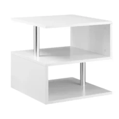 HOMCOM 20" Modern S-Shaped Multi-Level Accent End Table Shelf With Steel Poles -Homcom GUEST eef694af af3d 413e 8626 5f9b8a21be1b