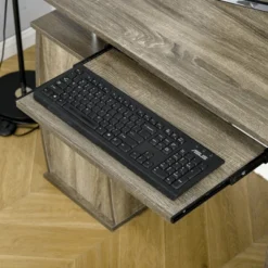 HOMCOM 47" Computer Desk With Keyboard Tray And Storage Drawers, Home Office Workstation Table With Storage Shelves -Homcom GUEST f07b3bd3 6ebb 41b6 8422 828d7cbccbcb