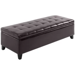 HOMCOM Large 51" Tufted Faux Leather Ottoman Storage Bench For Living Room, Entryway, Or Bedroom 18 HOMCOM Large 51" Tufted Faux Leather Ottoman Storage Bench For Living Room, Entryway, Or Bedroom -Homcom GUEST f0f2422d 6fdf 409c ad5e 345c4458a36b