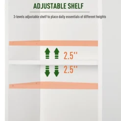 HOMCOM Tall Bathroom Storage Cabinet/Freestanding Linen Tower With 3-Tier Open Adjustable Shelf And Cupboard, White -Homcom GUEST f28482ae 57f6 46fd 9508 da36589cf69f