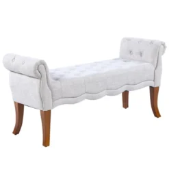HOMCOM Traditional Style Entryway Bed End Shoe Bench With Button Tufted And Rounded Arm For Living Room 13 HOMCOM Traditional Style Entryway Bed End Shoe Bench With Button Tufted And Rounded Arm For Living Room -Homcom GUEST f304ea38 e077 4946 8172 07c3d1a68b53
