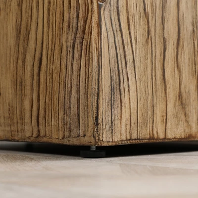 HOMCOM Decorative Side Table With Square Tabletop, Rustic Concrete End Table With Wood Grain Finish, For Indoors And Outdoors, Natural 7 HOMCOM Decorative Side Table With Square Tabletop, Rustic Concrete End Table With Wood Grain Finish, For Indoors And Outdoors, Natural - Image 5