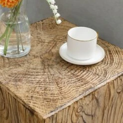 HOMCOM Decorative Side Table With Square Tabletop, Rustic Concrete End Table With Wood Grain Finish, For Indoors And Outdoors, Natural 10 HOMCOM Decorative Side Table With Square Tabletop, Rustic Concrete End Table With Wood Grain Finish, For Indoors And Outdoors, Natural -Homcom GUEST f37c0b2f 1c7e 4289 91af 06f2bea2ae36