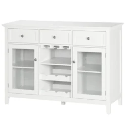 HOMCOM Glass Door Kitchen Sideboard, Buffet Cabinet With 6-Bottle Wine Rack And Stemware Racks, Coffee Bar For Living Room, Dining Room, White 9 HOMCOM Glass Door Kitchen Sideboard, Buffet Cabinet With 6-Bottle Wine Rack And Stemware Racks, Coffee Bar For Living Room, Dining Room, White -Homcom GUEST f3a13ee6 e8e8 45b9 be3b 41ff655b20e6
