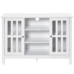 HOMCOM Modern Sideboard, Storage Cabinet, Buffet With 2 Slatted Framed Doors, Open Middle Shelving And Cable Management Hole -Homcom GUEST f477e072 daae 4e42 a199 79725a393c74