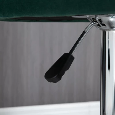 HOMCOM Adjustable Bar Stools Set Of 2, Velvet Kitchen Stool, Upholstered Counter Height Barstool With Swivel Seat, Wing Back, Dark Green 6 HOMCOM Adjustable Bar Stools Set Of 2, Velvet Kitchen Stool, Upholstered Counter Height Barstool With Swivel Seat, Wing Back, Dark Green - Image 4