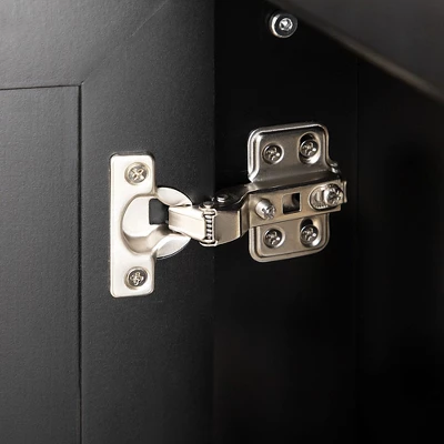 HOMCOM Triple-Cabinet Kitchen Island On Wheels That Remove, Kitchen Storage Cabinet With Drawers & Countertop, Rolling Utility Cart In Wood, Black 7 HOMCOM Triple-Cabinet Kitchen Island On Wheels That Remove, Kitchen Storage Cabinet With Drawers & Countertop, Rolling Utility Cart In Wood, Black - Image 5