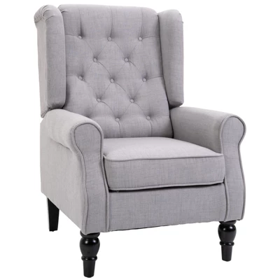 HOMCOM Button-Tufted Accent Chair With High Wingback, Rounded Cushioned Armrests And Thick Padded Seat 10 HOMCOM Button-Tufted Accent Chair With High Wingback, Rounded Cushioned Armrests And Thick Padded Seat - Image 8