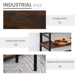 HomCom 3-Tier Industrial Style Storage Metal Wooden Shelf 15 HomCom 3-Tier Industrial Style Storage Metal Wooden Shelf -Homcom GUEST f8b90f22 5155 4ead b70f b76d3b82e880