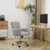 HOMCOM Mid Back Modern Home Office Chair With Tufted Button Design And Padded Armrests, Swivel Computer Desk Chair For Study Living Room Bedroom -Homcom GUEST f8f6382f 38ba 470f a055 98ca87ccc44e