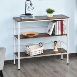 HomCom 3-Tier Industrial Style Storage Metal Wooden Shelf 19 HomCom 3-Tier Industrial Style Storage Metal Wooden Shelf -Homcom GUEST f94214dc 0949 4bc3 8c0e c5c10b3aca5b