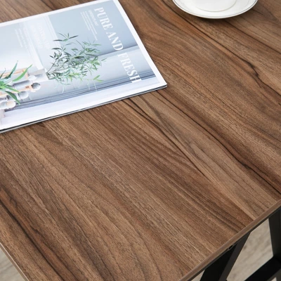 HOMCOM Industrial Bar Table With Steel Frame, Counter Height Table Pub Table For Kitchen Dining Room Cafe, Brown/Black 6 HOMCOM Industrial Bar Table With Steel Frame, Counter Height Table Pub Table For Kitchen Dining Room Cafe, Brown/Black - Image 4