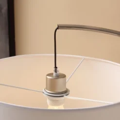 HOMCOM Arc Floor Reading Lamp, Tall Pole Standing Lamp With Hanging Fabric Lampshade For Living Room Or Bedroom, Silver/White 10 HOMCOM Arc Floor Reading Lamp, Tall Pole Standing Lamp With Hanging Fabric Lampshade For Living Room Or Bedroom, Silver/White -Homcom GUEST fa7e46b8 e8b7 42b7 9e53 c348df1cd927