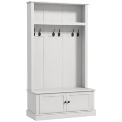 HOMCOM Hall Tree With Bench And Shoe Storage, Entryway Bench With Coat Rack, Mudroom Bench With Storage And Hooks For Hallway -Homcom GUEST faa86fdf 7743 4630 afbf e5c11f795c32
