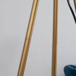 HOMCOM Modern Tripod Floor Lamp Free Standing Land Lamp W/ Steel Frame, Footswitch, Fabric Lampshade And E26 Base For Living Room, Bedroom, Gold -Homcom GUEST fb01cea1 689f 45ec 8b83 8f3981aacf90