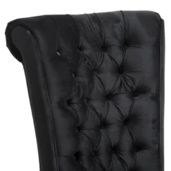 HOMCOM High Back Accent Chair, Upholstered Armless Chair, Retro Button-Tufted Royal Design With Thick Padding And Rubberwood Leg, Black -Homcom GUEST fbce1554 d79a 4693 a413 ff5efef3f686