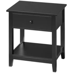 HOMCOM Modern Style Nightstand, Side Table With Drawer And Storage Shelf For Bedroom, Or Living Room 13 HOMCOM Modern Style Nightstand, Side Table With Drawer And Storage Shelf For Bedroom, Or Living Room -Homcom GUEST fbd68964 e1df 451c 8355 1ca7a94ef75f