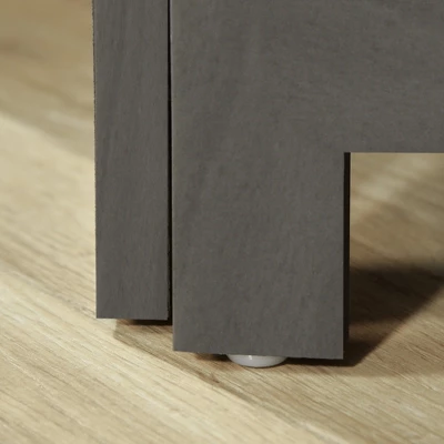 HOMCOM 4 Panel 67" Tall Wood Privacy Screen Room Divider With 3 Display Shelves, And Folding Storage For Bedroom Or Home Office, Gray 7 HOMCOM 4 Panel 67" Tall Wood Privacy Screen Room Divider With 3 Display Shelves, And Folding Storage For Bedroom Or Home Office, Gray - Image 5