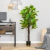 HOMCOM 5FT Artificial Fiddle Leaf Fig Tree, Faux Decorative Plant In Nursery Pot For Indoor Or Outdoor Décor -Homcom GUEST fd0190c6 a277 4907 9bb4 47647457bbb5