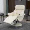 HOMCOM Manual Recliner, Swivel Lounge Armchair With Side Pocket, Footrest And Cup Holder For Living Room, Cream White -Homcom GUEST fd27e17d b3b1 4f96 b707 df890481ca02