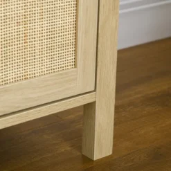 HOMCOM Boho TV Stand For 60 Inch Television, Entertainment Center With Rattan Door, Adjustable Shelf And Storage Cabinets, TV Console Cabinet, Natural -Homcom GUEST fd966def 2127 4b03 bff7 ebc7d6ae851b