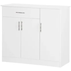 HOMCOM Modern Kitchen Sideboard, Buffet Table With Drawer, Double Door Cabinet And Adjustable Shelves For Living Room, Kitchen, Entryway, White -Homcom GUEST fe91904a c97a 46e2 8bad 864579810c98