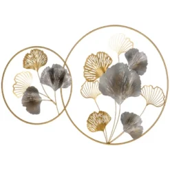 HOMCOM 3D Metal Wall Art Modern Ginkgo Leaves Hanging Wall Sculptures Home Decor For Living Room Bedroom Dining Room, 40" X 26", Gold 9 HOMCOM 3D Metal Wall Art Modern Ginkgo Leaves Hanging Wall Sculptures Home Decor For Living Room Bedroom Dining Room, 40" X 26", Gold -Homcom GUEST ffdafa6d fff7 43af 8a9c 945cbba513a1