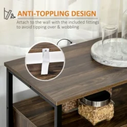 HOMCOM Rustic Kitchen Sideboard, Serving Buffet Storage Cabinet With Adjustable Shelves, Glass Doors, And 2 Drawers For Living Room -Homcom GUEST fff063b0 baa7 4236 81e7 e7c2e1f3c41c