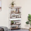 HOMCOM 4-Tier Shelving Bookcase Storage Cupboard With Pull Out Drawer, And Wooden Frame With X Bar Stability, White 1 HOMCOM 4-Tier Shelving Bookcase Storage Cupboard With Pull Out Drawer, And Wooden Frame With X Bar Stability, White -Homcom GUEST fff9a6d7 e428 496e b121 96acac352642